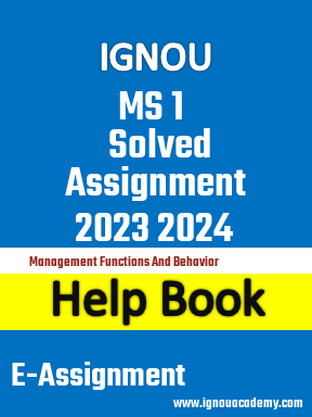 IGNOU MS 1 Solved Assignment 2023 2024